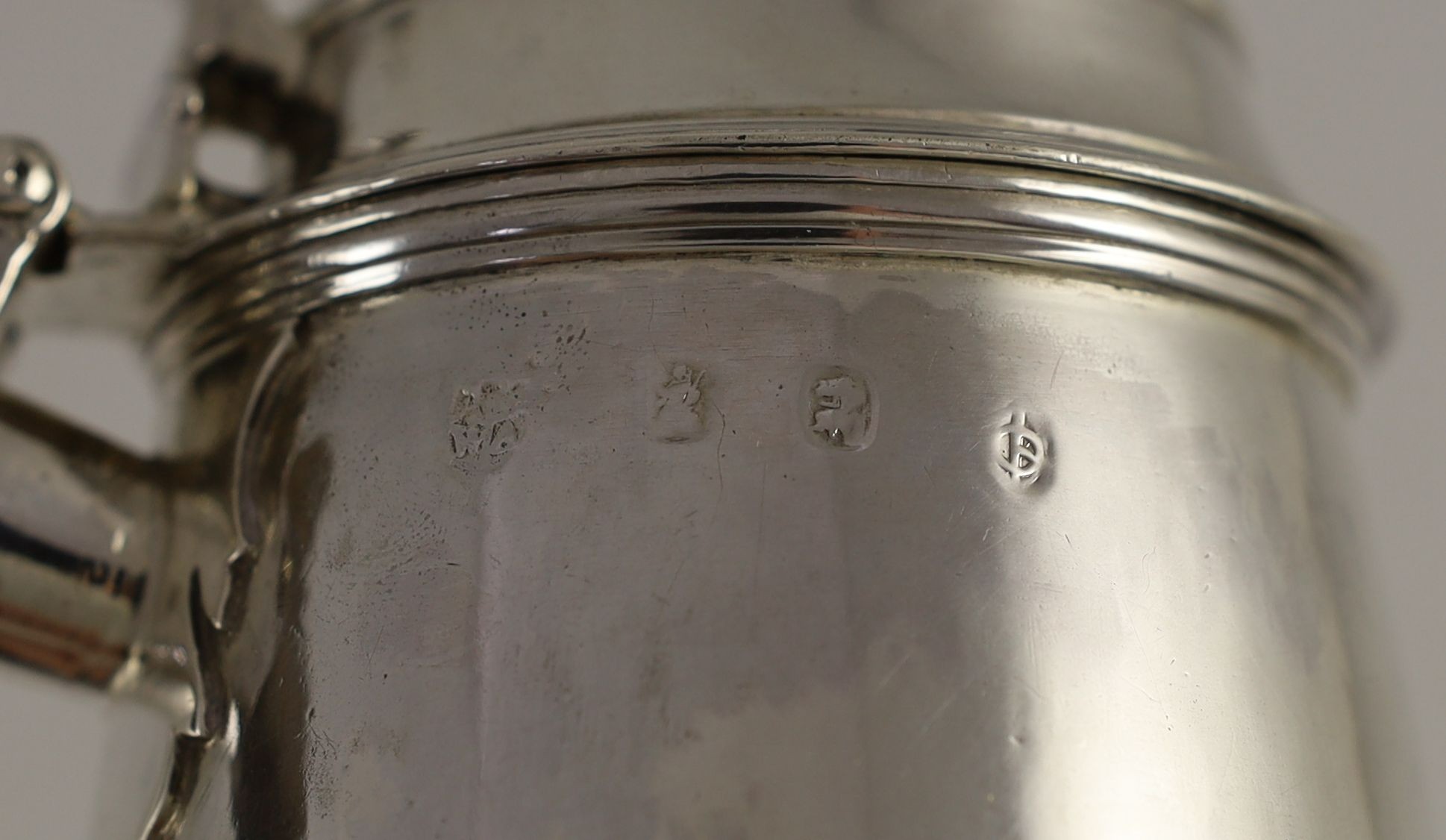 A Queen Anne Britannia standard silver chocolate pot, by Joseph Ward